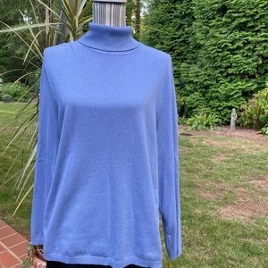 Chico’s periwinkle, lightweight, turtleneck sweater. PT